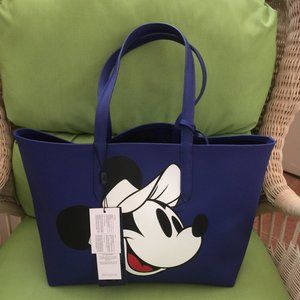 NWT DISNEY LACOSTE MINNIE MOUSE REVERSIBLE TOTE BLUE